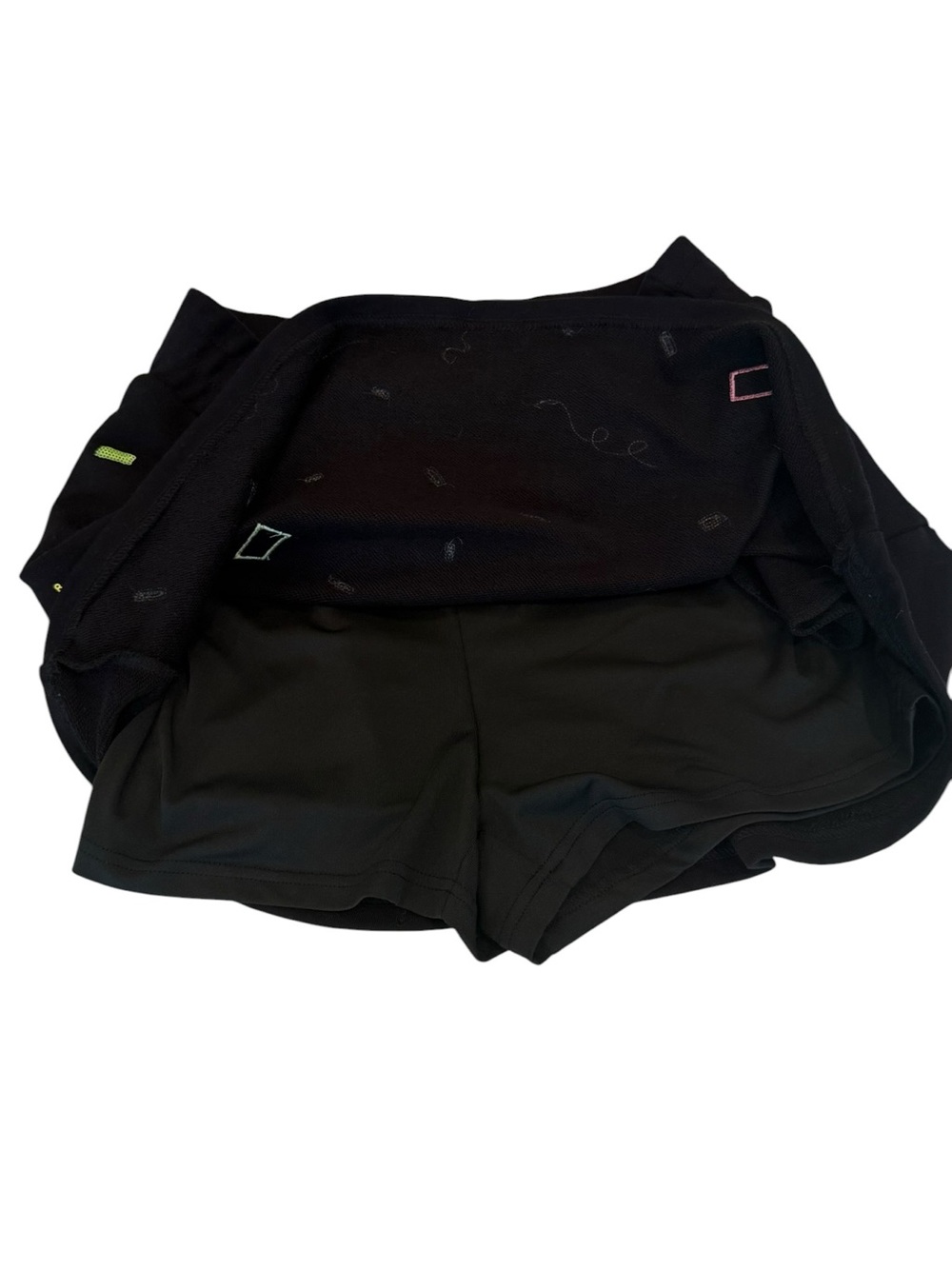 New Brianna Cannon Black Colorful Celebration Skirt/Skort Large $110 - Picture 11 of 13